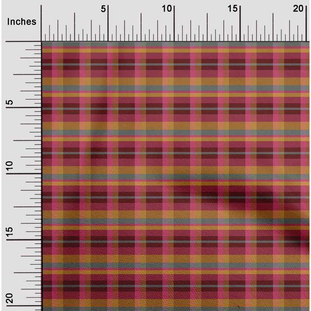 oneOone Cotton Silk Fabric Madras Check Printed Craft Fabric BTY 42 Inch Wide