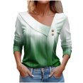thumbnail image 1 of FAIWAD Long Sleeve V Neck Tops for Women Lapel Button Down Color Block Pullover Tunic Tops, 1 of 3