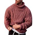 thumbnail image 2 of Pull Tricoté à Manches Longues pour Hommes, Mode Hiver, Col Montant, Chaud, Extérieur, 2 of 3