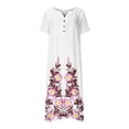 thumbnail image 4 of Pisexur Robe à Manches Courtes à Col en V Longueur Genou Mode Femmes Été Imprimé Décontracté Col en V Bouton Manches Courtes Vacances Poches Robe Femmes Robe, 4 of 5