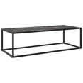 thumbnail image 1 of vidaXL Table Basse Noire avec Verre Effet Marbre Noir 120x50x35 cm, 1 of 4