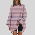 thumbnail image 1 of RXIRUCGD Chandail en Molleton Oversize à Col Rond pour Femmes Imprimé Manches Longues Tunique, Rose, Taille : m, 1 of 5