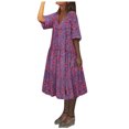 thumbnail image 1 of Robe Grande Taille Décontractée Femme Style Vacances Feminino Imprimé Décontractée Robe Grande Taille pour Dames, 1 of 7