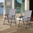 thumbnail image 2 of Outsunny 2-Piece Folding Dining Chair Set for Relaxing on Patio, Grey, 2 of 10