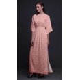 thumbnail image 3 of Bimba Robe Longue en Rayonne à Imprimé Lotus Floral, Taille Smockée, Fente Latérale, Robe pour Femme - Xxx-Grand, 3 of 6