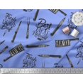 thumbnail image 3 of Soimoi Blue Rayon Crepe Fabric Text & Knife Kitchen Print Fabric by the Yard 46 Inch Wide, 3 of 3