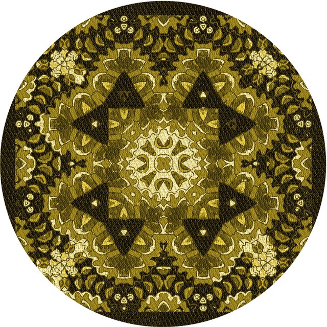 Ahgly Company Tapis Rond Lavable en Machine Intérieur Transitionnel Noir Brun, 7 Pieds Rond