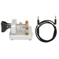 thumbnail image 2 of CW Morse Code Key, Auto Morse Telegraph Key Double Paddle Portable Continuous Transmitter Metal Body Lightweight  For Indoor Silver, 2 of 8
