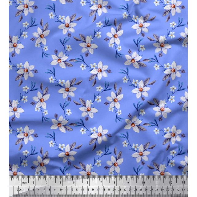 Soimoi Brown polyester Crepe Fabric Diamond Geometric Print Fabric by the Yard 52 Inch Wide