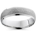 thumbnail image 1 of Solid Platinum Hammered 6mm Band Men's Wedding Ring, 1 of 2