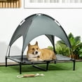thumbnail image 2 of PawHut Lit pour Animal Surélevé et Rafraîchissant, Lit de Camp pour Chien Surélevé Portable avec Auvent, Gris, 2 of 9