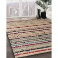 thumbnail image 3 of Ahgly Company Tapis d'Intérieur Lavable en Machine Carré Abstrait Beige Marron, 8 Pieds Carré, 3 of 7