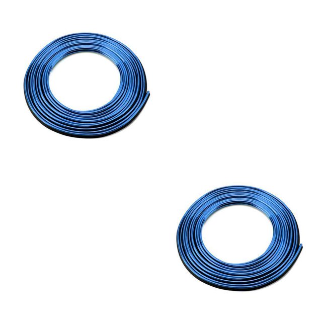 Transemion 5M Line Car Van Interior Decor Red Point Edge Gap Door Panel Molding N blue 2Set