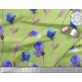 thumbnail image 2 of Soimoi Green Rayon Fabric Leaves,Purple & Blue Floral Print Sewing Fabric BTY 42 Inch Wide, 2 of 3