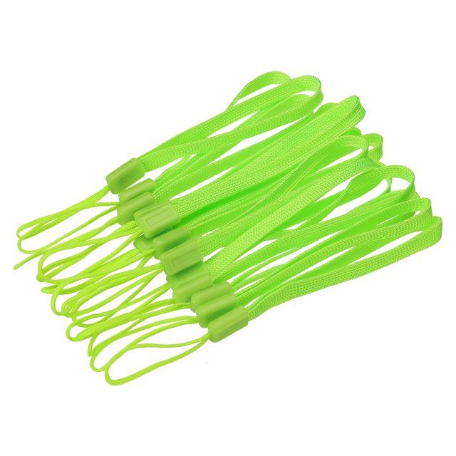 Unique Bargains 15cm Portable Item Nylon Cord Lanyards Hand Wrist Strap String Green 20 Pack