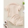 thumbnail image 3 of Faithtur Bambin 2Pcs Tenue d'Été, Bouton Manches Courtes vers le Bas Chemise + Short Set, 3 of 9