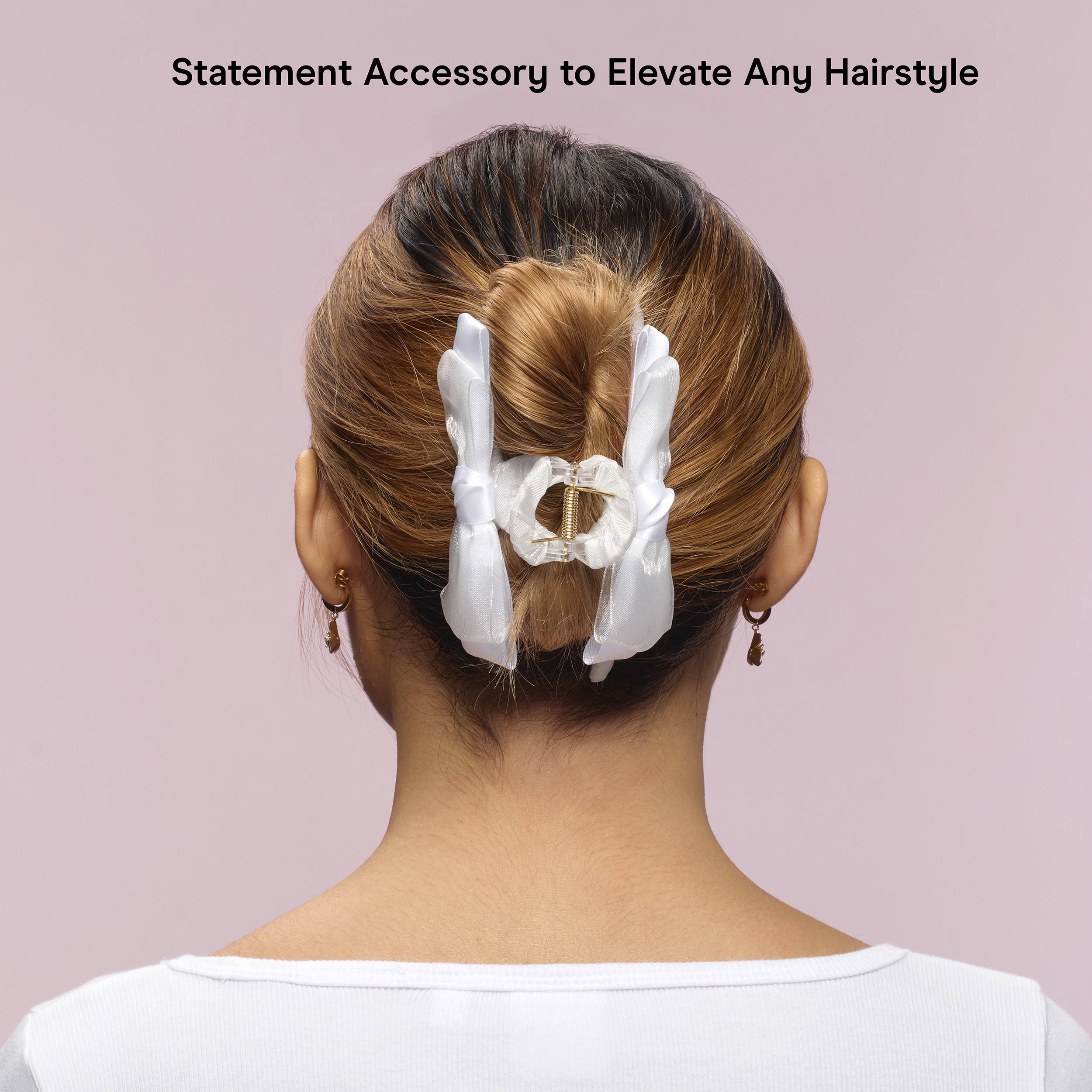Scunci 1 Pk Bow Claw Clip, Fabric Bow Hair Claw for Elegant Styling