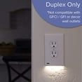 thumbnail image 4 of Single - SnapPower GuideLight for Outlets [New Version - LED Light Bar] - Night Light - Electrical Outlet Wall Plate With LED Night Lights - Automatic On/Off Sensor - (Duplex, White), 4 of 10