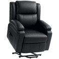 thumbnail image 1 of HOMCOM Lift Chair, PU Leather Recliner Chair with Side Pockets, Black, 1 of 10