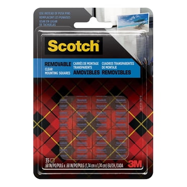 Carrés de montage transparents amovibles à double face adhésive Scotch® 859S-ESF, 1,7 cm x 1,7 cm (11/16 po x 11/16 po)