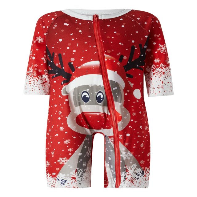 Christmas Family Pajamas Set Matching Sleepwear Deer Snowflake Print Pullover + Pants Set