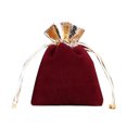 thumbnail image 1 of Youkk Jewellery Pouch Small Drawstring Bags Earrings Rings Packaging Display Handicrafts Holder Wedding Gifts Drawable Pouches Wine red-17*23, 1 of 6