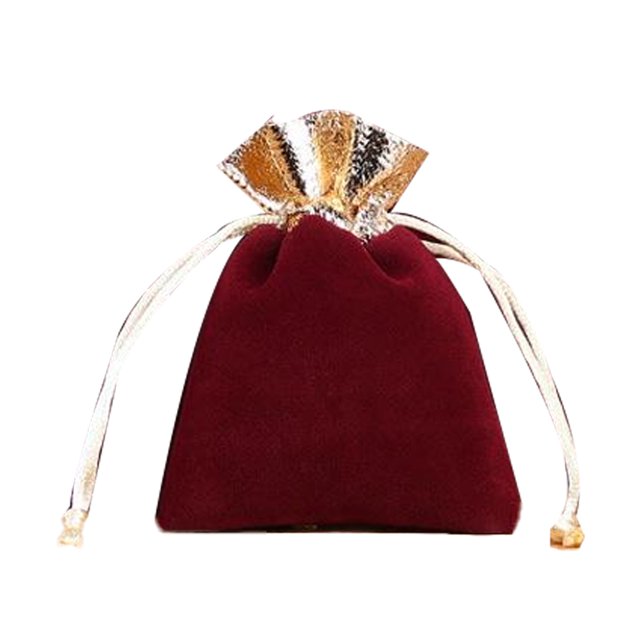 Youkk Jewellery Pouch Small Drawstring Bags Earrings Rings Packaging Display Handicrafts Holder Wedding Gifts Drawable Pouches Wine red-17*23