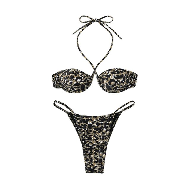 Ensemble Bikini String pour Femmes Maillot de Bain Sexy Bikinis String Haut Licou avec Bas Strings