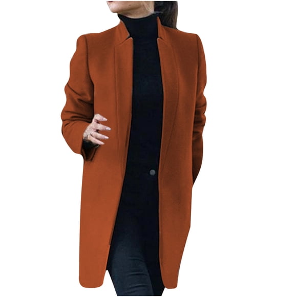 CEHVOM Fashion Women Wool Coat Trench Jacket Ladies Warm Long Overcoat OutwearFashion W