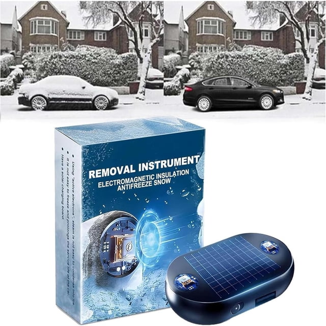 LNGOOR Solar Electromagnetic Molecular Interference Freeze and Snow Remover Portable Kinetic Molecular Heater Anti-Freeze Car Snow Removal Device Car Defroster (3PC)