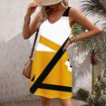 thumbnail image 4 of Penkiiy Robes pour Femmes pour Vacances à la Plage Été Boho Robe d'Été avec Poches T-Shirts Col en V Robes Débardeurs S Jaune, 4 of 6