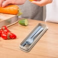 thumbnail image 1 of Reusable Utensils Set with Case Portable Utensils Travel Utensils with Case Spoon Chopsticks and Fork Three-Piece Tableware Set, 1 of 5