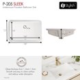 thumbnail image 4 of Stylish Undermount 18" W x 12" D White Rectangular Bathroom Sink with 2 Overflow rings P-205, 4 of 10