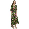 thumbnail image 2 of Bimba Women's Long Black Designer Drawstring Waist Kimono Cover Up Kaftan-20, 2 of 6