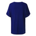 thumbnail image 5 of Timegard Tops for Women Drop Shoulder Short Sleeve V Neck Solid Color Summer Casual Comfy Tee Tops, 5 of 5