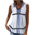 thumbnail image 1 of Birdeem Mode Femme Été Sans Manches Col en V Chandail Imprimé Blouse Décontractée, 1 of 5