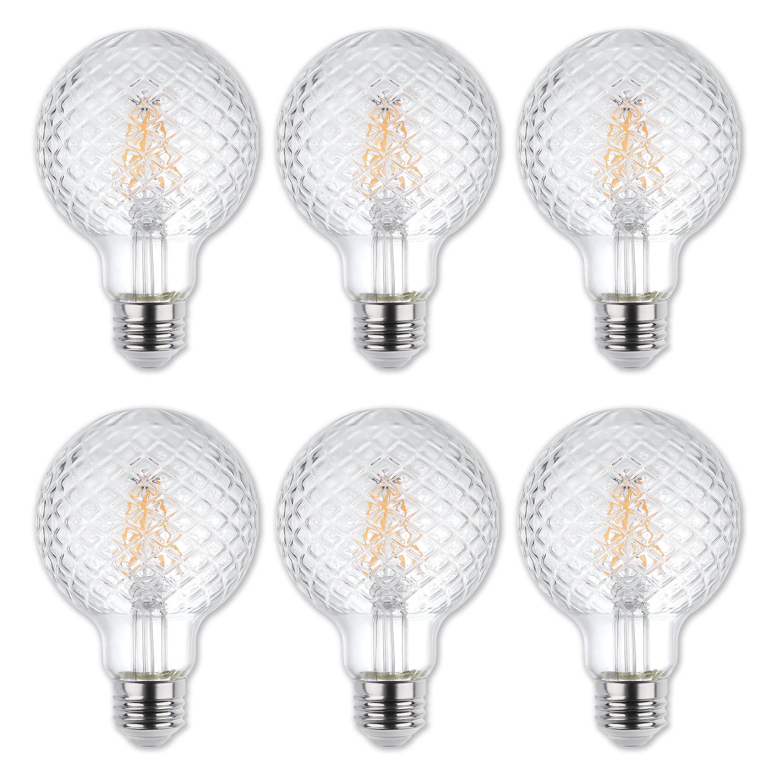 Westinghouse Lighting 5.5 Watt Cut Glass G25 Dimmable Clear Filament LED Light Bulbs (6-Pack)