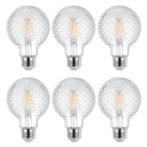 Westinghouse Lighting 5.5 Watt Cut Glass G25 Dimmable Clear Filament LED Light Bulbs (6-Pack)