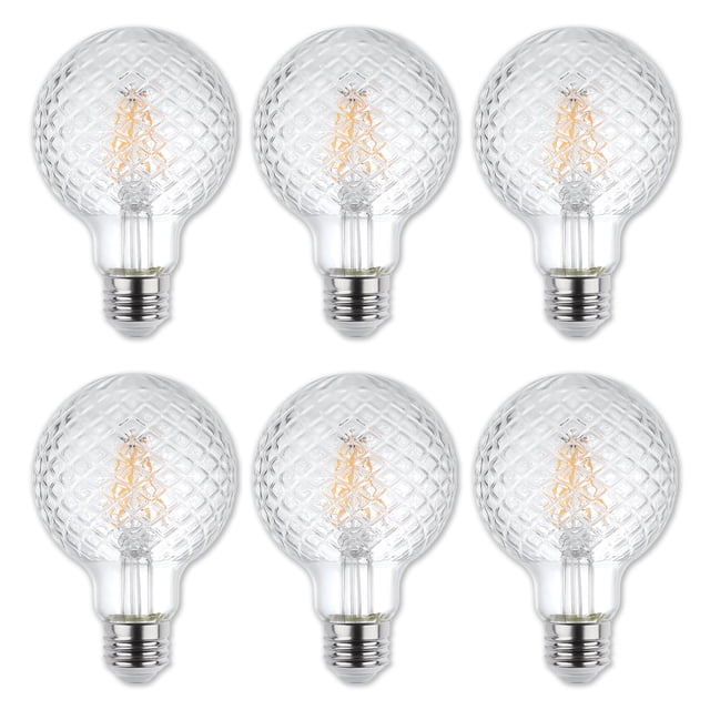 Westinghouse Lighting 5.5 Watt Cut Glass G25 Dimmable Clear Filament LED Light Bulbs (6-Pack)