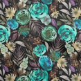 thumbnail image 1 of oneOone Polyester Spandex Turquoise Green Fabric Florals Sewing Material Print Fabric By The Yard 56 Inch Wide-D2, 1 of 4