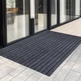 thumbnail image 1 of Cagogo Tapis de Porte en Polyester Composite, Tapis de Sol d'Entrée Uni à Rayures Durables, Paillasson Absorbant et Durable, Tapis Antidérapant Intérieur Extérieur, Tapis d'Entrée pour Porte d'Entrée et Arrière, 1 of 7
