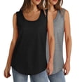 thumbnail image 1 of Yuyuzo 2 Pcs Camisoles Grande Taille pour Femmes Sans Manches à Col Rond T-Shirts Décontractés Amples Tuniques d'Été Blouses Tee, 1 of 7