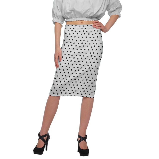Moomaya Jupe Imprimée Longueur Genou pour Femmes Grande Taille Jupe en Poly Spandex
