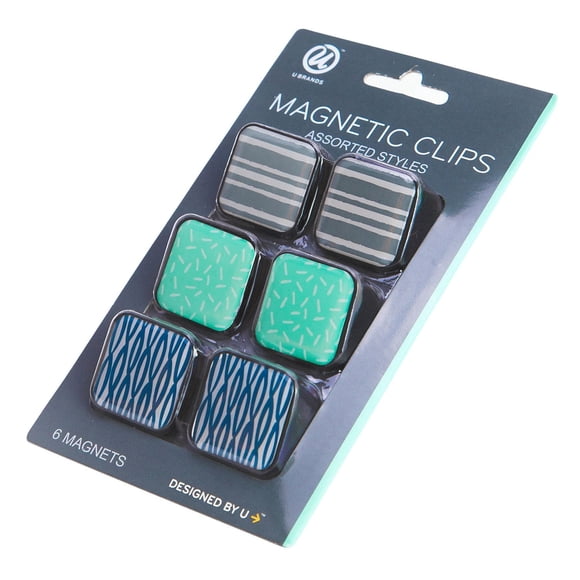 U Brands Assorted Patterns Magnetic Clips