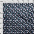 thumbnail image 3 of oneOone Velvet Blue Fabric Tropical Leaf Craft Projects Decor Fabric Printed By The Yard 58 Inch Wide, 3 of 5