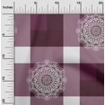 thumbnail image 2 of oneOone Polyester Spandex Purple Fabric Asian Block With Check Craft Projects Decor Fabric Printed By The Yard 56 Inch Wide, 2 of 4