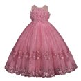 thumbnail image 1 of Robe de Bal Imprimée Fleurs pour Filles, Élégante Robe Maxi Princesse avec Nœud en Tulle, 1 of 4