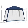 thumbnail image 3 of Outsunny Tente de Fête, Abri de Jardin Extérieure Pare-Soleil, Bleu, 3 of 10