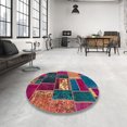 thumbnail image 3 of Ahgly Company Tapis d'Intérieur Rectangulaires Abstraits Bordeaux Vif Rouge Patchwork, 2 Pieds x 5 Pieds, 3 of 6