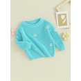 thumbnail image 3 of FOCUSNORM Chandail pour Filles Manches Longues Col Rond Fleur Chaud Hiver Vêtements Décontractés Quotidiens, 3 of 9